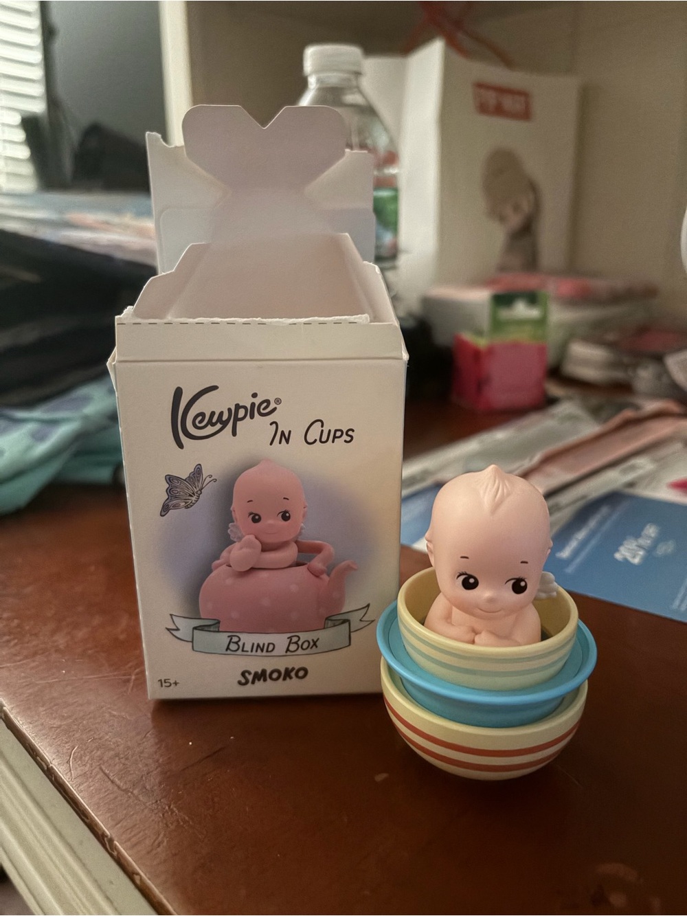 Kewpie In Cups Pink Kewpie Figure with Multicolor Nesting Cups